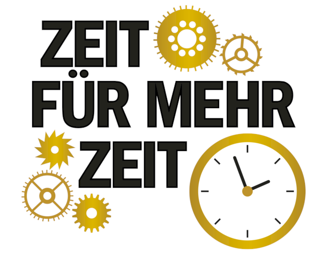 Logo der Kampagne "Zeit für mehr Zeit!"